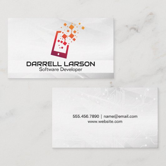 Telefon-Tech-Logo Visitenkarte (Vorne/Hinten)