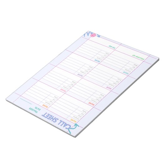 Telefonaufzeichnungs-Notepad Notizblock (angewinkelt)