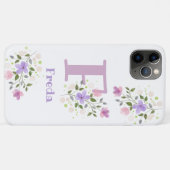 Telefonbeispiel Erstmaliger Name und Blumendesign Case-Mate iPhone Hülle (Rückseite (Horizontal))