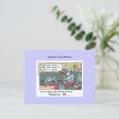 Telefoncode Blue Cartoon Funny Postcard Postkarte (Stehend Vorderseite)