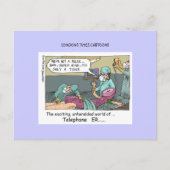Telefoncode Blue Cartoon Funny Postcard Postkarte (Vorderseite)