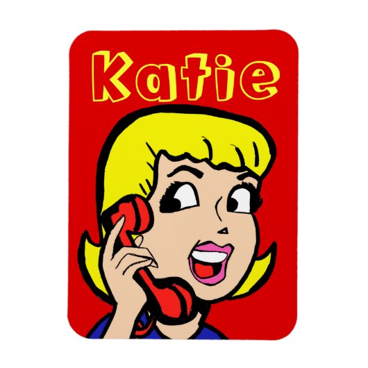Telefone Girl Comic Strip Flexi Magnet (Vertikal)