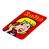 Telefone Girl Comic Strip Flexi Magnet (Linke Seite)