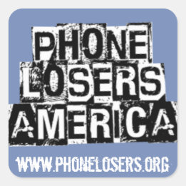 Telefone Losers of America by Derreck Quadratischer Aufkleber