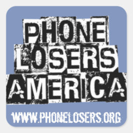 Telefone Losers of America by Derreck Quadratischer Aufkleber