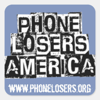 Telefone Losers of America by Derreck Quadratischer Aufkleber