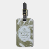 Telefone nach unten, Palmen nach oben - der weiße  Gepäckanhänger (Vorderseite vertikal)