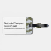 Telefone nach unten, Palmen nach oben - der weiße  Gepäckanhänger (Rückseite horizontal)