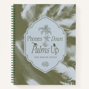 Telefone nach unten, Palmen nach oben - der weiße  Notizblock