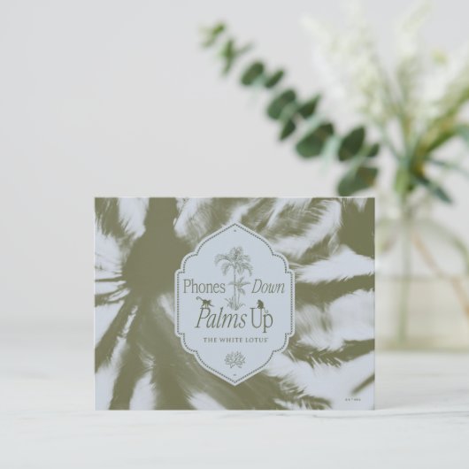 Telefone nach unten, Palmen nach oben - der weiße  Postkarte (Stehend Vorderseite)