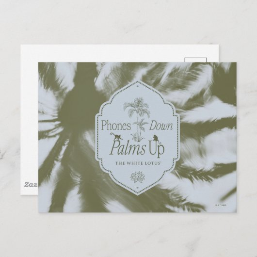 Telefone nach unten, Palmen nach oben - der weiße  Postkarte (Vorne/Hinten)