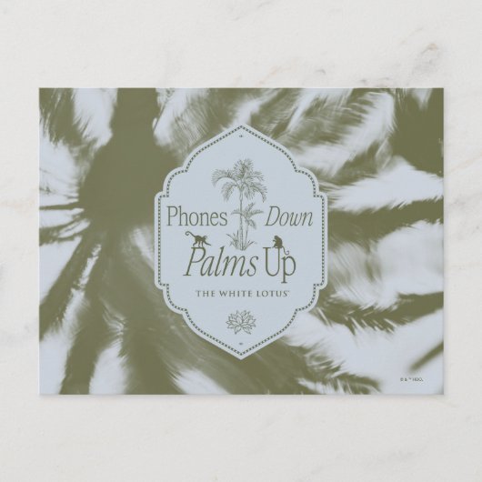 Telefone nach unten, Palmen nach oben - der weiße  Postkarte (Vorderseite)