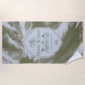 Telefone nach unten, Palmen nach oben - der weiße  Strandtuch (Vorderseite)