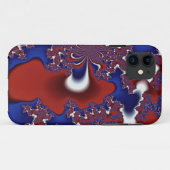 Telefongehäuse in Rot und Blau des Fraktals Case-Mate iPhone Hülle (Rückseite (Horizontal))