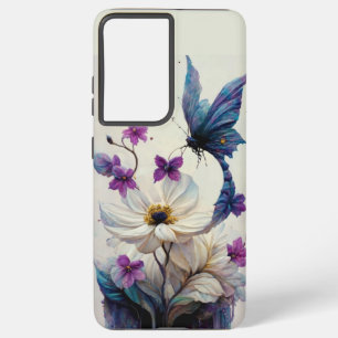 Telefongehäuse mit weißer Blume Samsung Galaxy Hülle