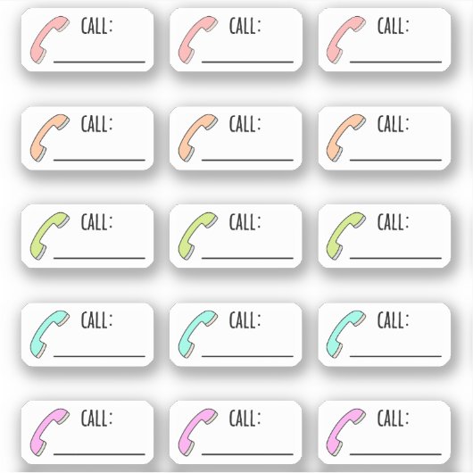 Telefongespräch Erinnerung Labels Bujo Planner (Vorderseite)