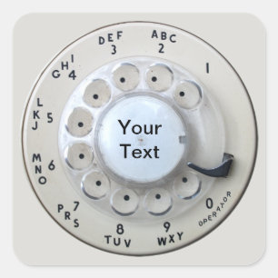 Telefongespräch von Cream Rotary Quadratischer Aufkleber