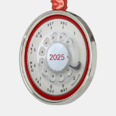 Telefongespräch von Cream Rotary Silbernes Ornament (Links)