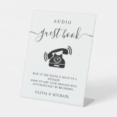 Telefonguestbook-Zeichen, Audio-Hochzeitszeichen Sockelschild (Vorderseite)