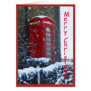 Telefonhäuschen-Weihnachtskarte