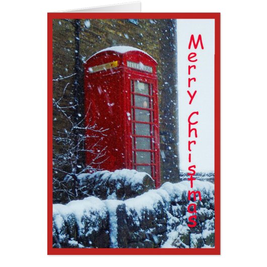 Telefonhäuschen-Weihnachtskarte (Vorne)
