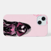 Telefonhülle mit rosa verhülltem Helden iPhone 15 Hülle (Rückseite (Horizontal))
