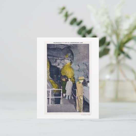 Telefonieren am Leiter des Untergrunds Lake Postkarte (Stehend Vorderseite)
