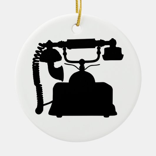 Telefonische Silhouette Keramikornament (Vorne)