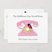 Telefonischer Spaß am Umherziehen Rosa Postkarte (Vorne/Hinten)