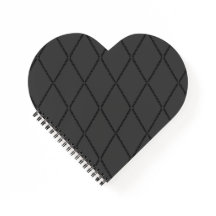 Telefonkabelheart Notebook (grau & schwarz)