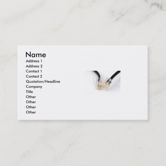 Telefonkabelkarte Visitenkarte (Vorderseite)