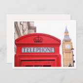 Telefonkabine & Big Ben London Postcard Postkarte (Vorne/Hinten)