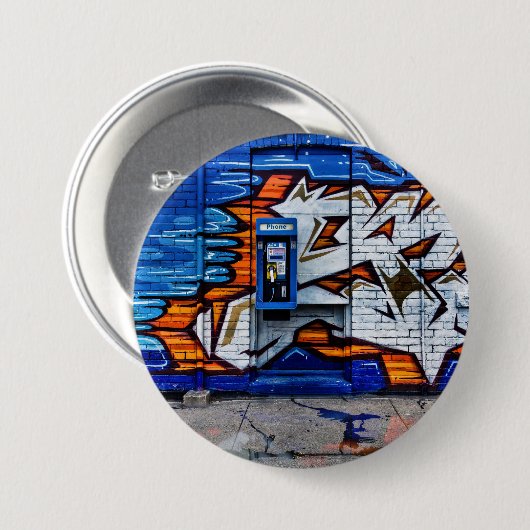 Telefonkabine Nr. 12 Farbversion Reflektion Button (Vorne & Hinten)