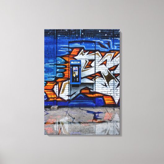 Telefonkabine Nr. 12 Farbversion Reflektion Leinwanddruck (Vorderseite)