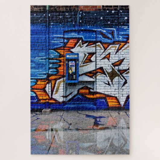 Telefonkabine Nr. 12 Farbversion Reflektion Puzzle (Vertikal)