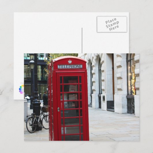 Telefonkabine Postkarte (Vorne/Hinten)