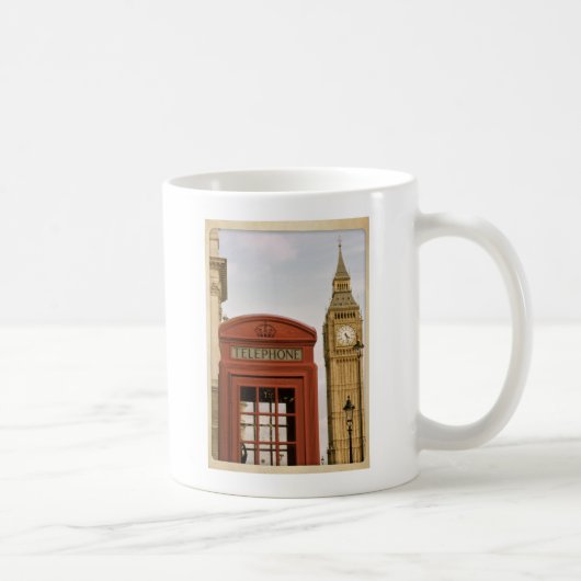 Telefonkabine und Turm des Big Ben Kaffeetasse (Rechts)