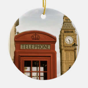 Telefonkabine und Turm des Big Ben Keramikornament