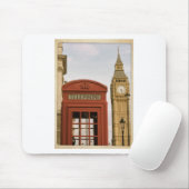 Telefonkabine und Turm des Big Ben Mousepad (Mit Mouse)
