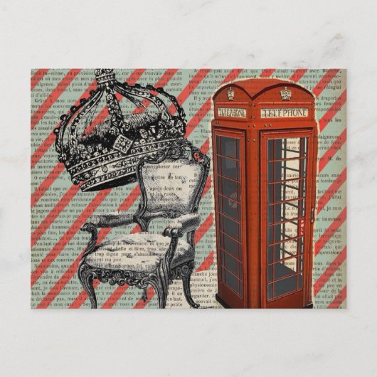 Telefonkabine viktorianische Jubiläenkrone London Postkarte (Vorderseite)