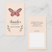 Telefonkarte Rosa Schmetterling Visitenkarte (Vorne/Hinten)