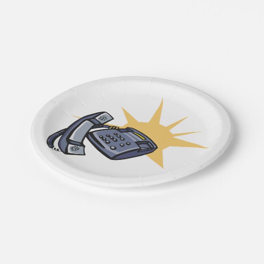 Telefonkommunikation Pappteller (Schrägansicht)