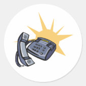 Telefonkommunikation Runder Aufkleber (Vorderseite)