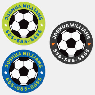 Telefonnummer der Fußball-Ball auf dem Grundstück Etiketten