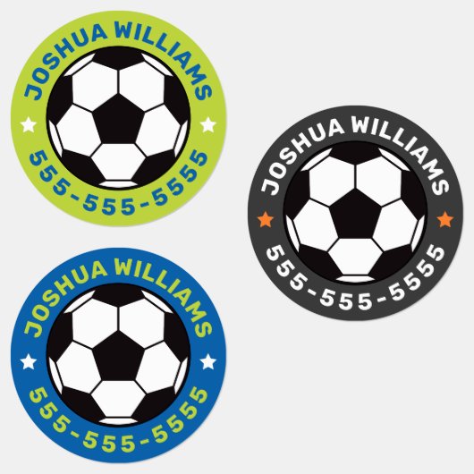 Telefonnummer der Fußball-Ball auf dem Grundstück Etiketten (Gruppe)