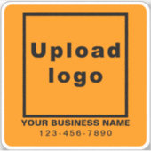 Telefonnummer des Unternehmens auf dem Orange Squa Aufkleber (Vorderseite)