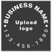 Telefonnummer des Unternehmens auf dem schwarzen g Aufkleber (Vorderseite)