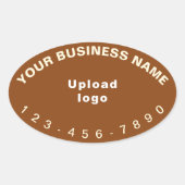 Telefonnummer des Unternehmens auf der braunen Ova Ovaler Aufkleber (Vorderseite)