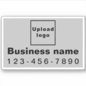 Telefonnummer des Unternehmens auf grauem Rechteck Aufkleber (Vorderseite)