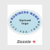 Telefonnummer des Unternehmens auf hellblauem Oval Aufkleber (Blatt)